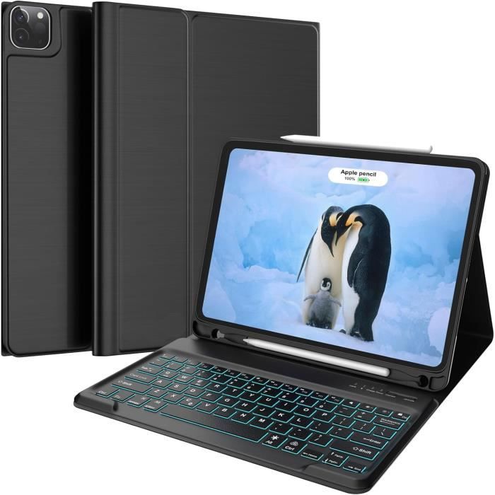 KBCASE Coque Clavier Pour IPad A16 11/10 Ème Generation  11 A16 Avec Porte Crayon Azerty Francais Rosa