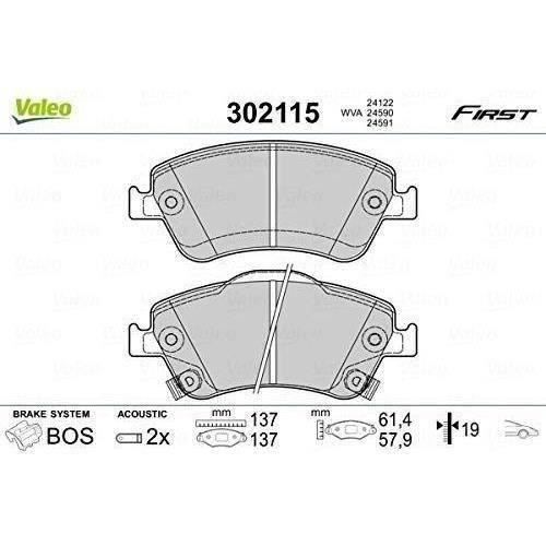 Plaquette de frein gamme first Toyota auris 10.06> fr - VALEO - 302115