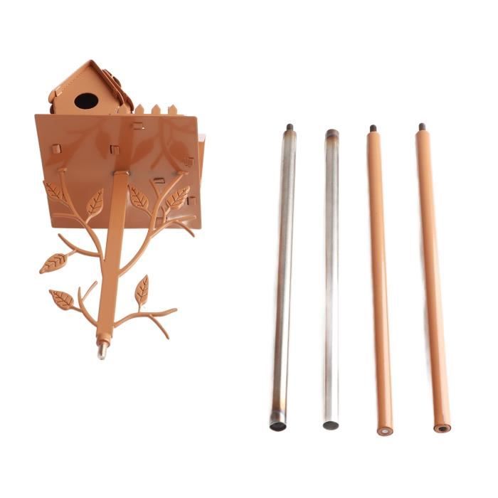 5 Décorations D'oiseaux En Métal Rouillé Pour Jardin - Piquets à Fixer Sur Clôture, Rebord, Branche - Style Vintage