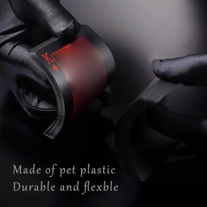 Cartes à Jouer Étanches Plastique PVC Noir - Jeu De 54 Cartes Poker Imperméables Luxe - Index Standard
