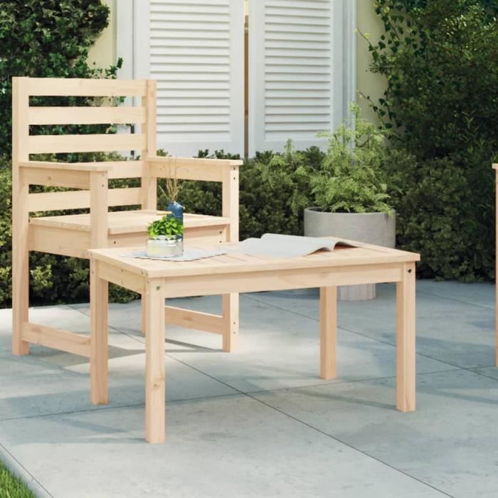 vidaXL Table de jardin Bois de Pin - vue 5