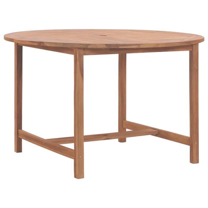 "promo"table extérieure lmt - table de salle à manger de jardin ø110x75cm bois massif de teck  22kg