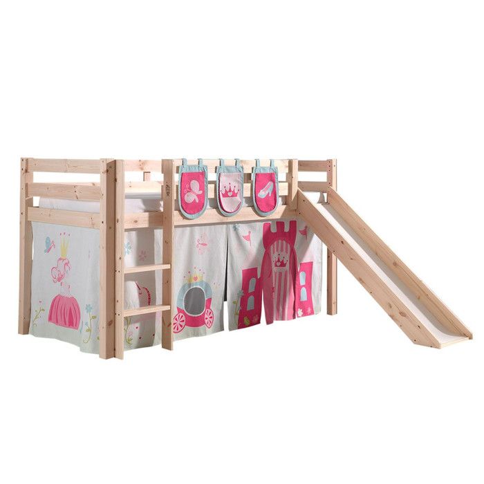 Pack - Lit Enfant Toboggan Tente & 3 Pochettes Pino Princesse Naturel Pack - Lit Enfant Toboggan Tente & 3 Pochettes Pino Princesse Naturel