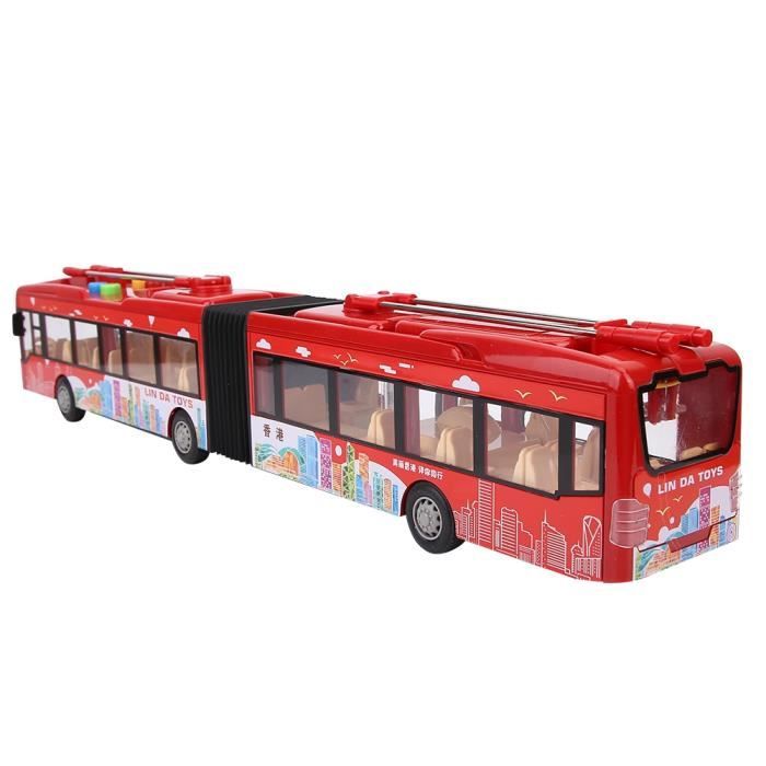 LAR Miniature Autobus Modèle Véhicule à Friction Jouet Simulation  Collection Jouet avec Flash Lights Musique Figurine Voiture