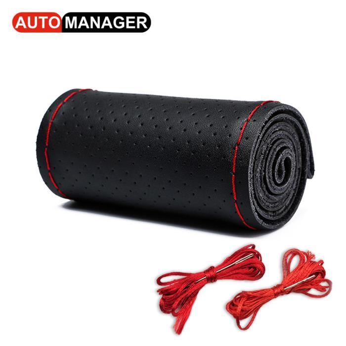 Couvre Volant Cuir Rouge Double Couture Pour BMW 1 Série E87 (04-) - Neuf - Installation Facile