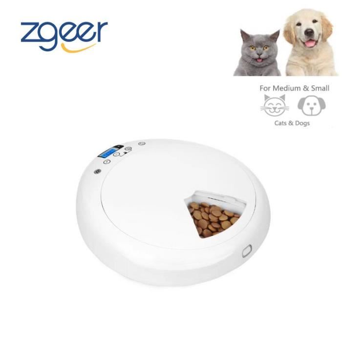 Distributeur Croquette Automatique 5 Repas Distributeur De Nourriture Et Croquettes Automatique Pour Petits Animaux Chiens Et Chats Cdiscount