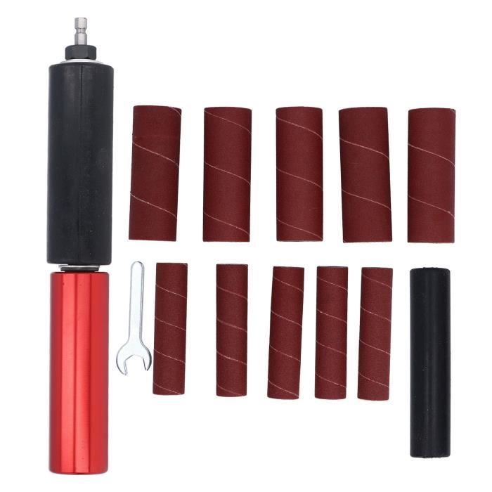 Adaptateur De Ponceuse à Broche 1,5 Pouces - Kit Avec 10 Papiers De Verre, Alliage Aluminium, Pour Perceuse - 8
