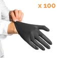 Boite de 100 gants en nitrile jetables - non poudrés - Taille M - Noir - Vivezen-1