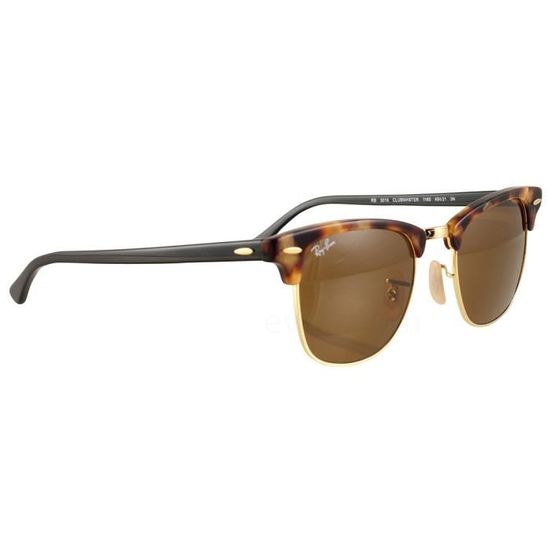 Ray Ban Clubmaster 3016 Ecaille Taille 49 Achat Vente lunettes de soleil Mixte Adulte Dore Cdiscount
