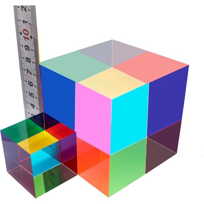 Cube de Couleurs de mélange CMY, Prisme de Cube en Acrylique de 50 mm (2 Pouces Cube de Couleurs de mélange CMY, Prisme de Cube en Acrylique de 50 mm (2 Pouces