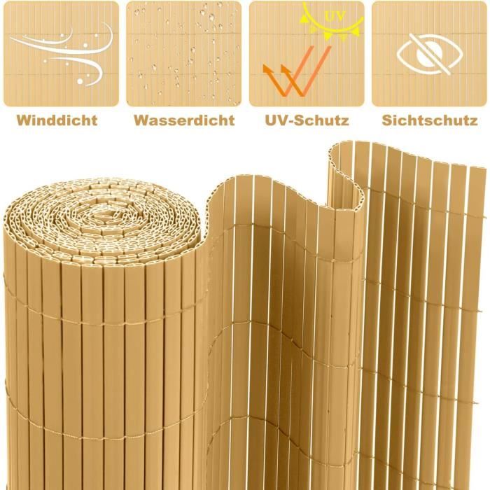 Canisse PVC Brise-Vue Lospitch 90x500cm Gris - Palissade Extérieure Résistante UV Pour Balcon Et Jardin