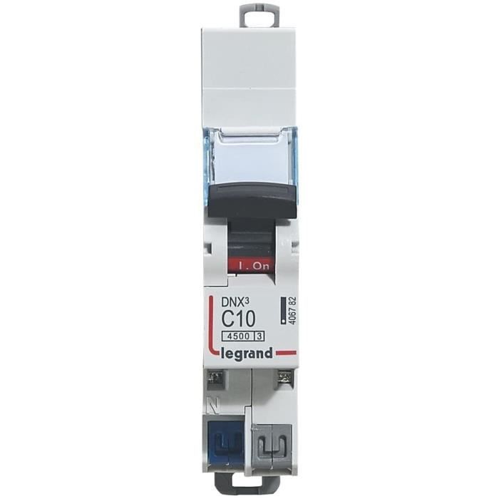 Disjoncteur 1P+N 10A Legrand DNX³ 406782 - Borne Automatique, Neuf