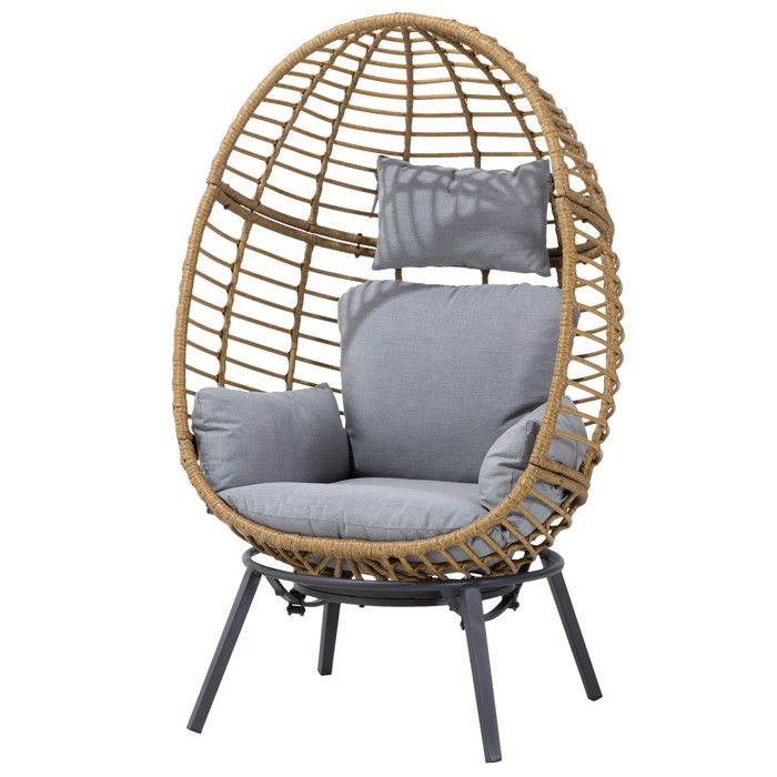 Fauteuil Suspendu En Résine Tressée - Gris - BONTOC De MYLIA