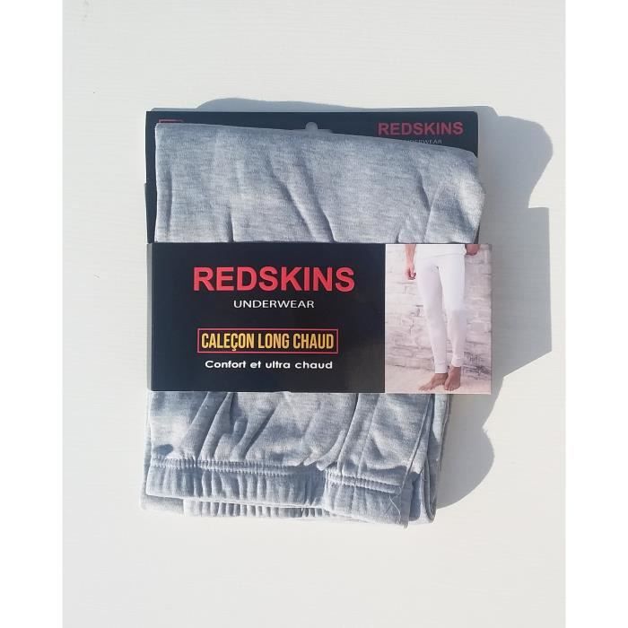 Cale ons Longs Hommes Redskins Chauds et Doux du S au XXL Gris