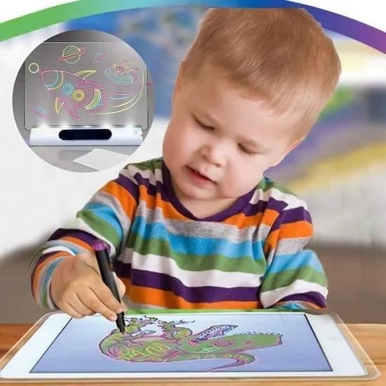 Planche à dessin Montessori avec effets lumineux LED,Puzzle magique 3D,Pad  pour dessin,stylo,peinture,jouet éducatif,cadeau de no?l - Type Ym162