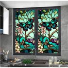 KEKUYA Film Fenetre Anti Regard Film,Opaque Décoratif Vitrail Film Pour Vitre,Losange Coloré ,Film Electrostatique Vitre Non Adhesif,pour Bureau Et Cusine Blocage Des UV(75cmx200cm