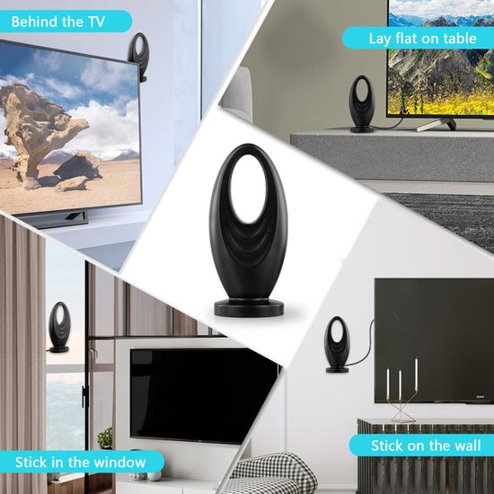 Antenne TV Intérieure TNT HD 4K 2025 – 420 Km, Amplificateur 25 DBi, Base Magnétique, Câble 5 M, Réception 360°