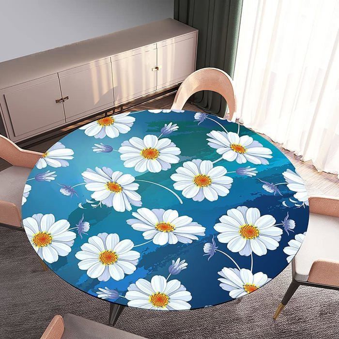 Nappe Ronde, Nappe Antitache Ronde,PVC Anti Taches éTanche Table à Manger Nappes Vert-180cm - Maison