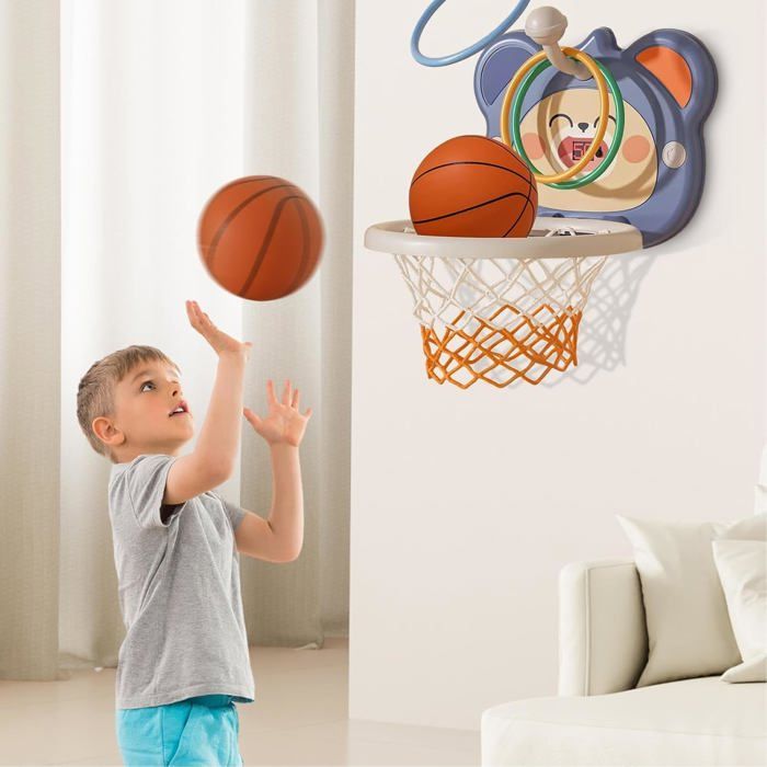 Cerceau Mural Panier De Basket Silencieux Intérieur - Portable Pour Enfants Et Adultes - Installation Facile