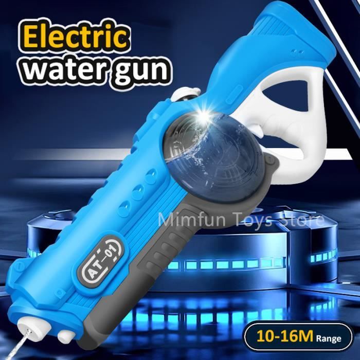 Pistolet à Eau électrique – Aspiration Automatique, 300 Ml, Portée 10 M, Recharge USB, Batterie – Rouge