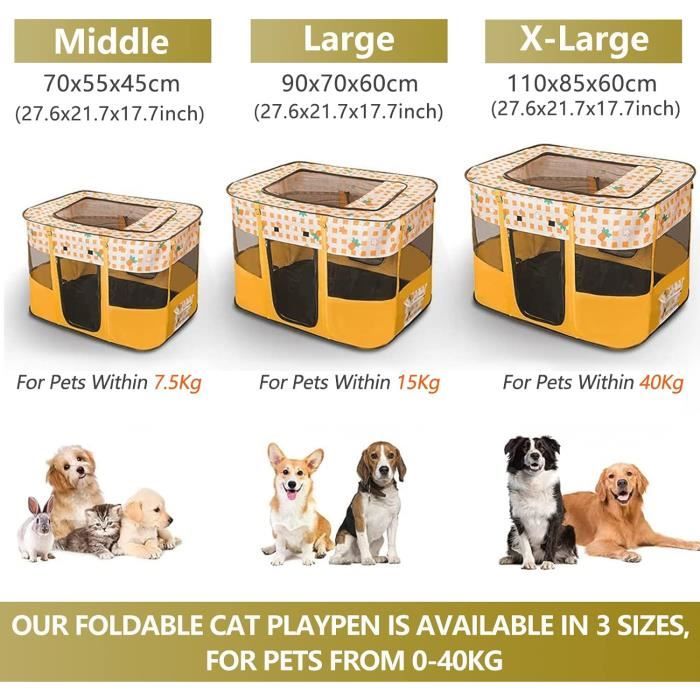 Parc Pliable Pour Chien Ou Chat - 165x83x60 Cm, En Fer Noir Avec Verrou - Yaheetech