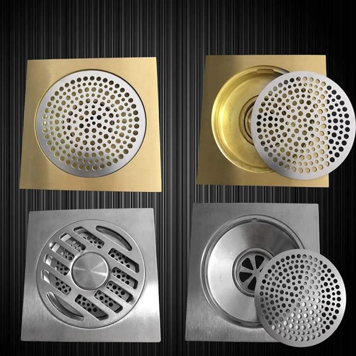 Couvercle De Vidange Carré Acier Inoxydable - Pour Douche, Évier - Anti-Cheveux - Tailles 7 à 15cm