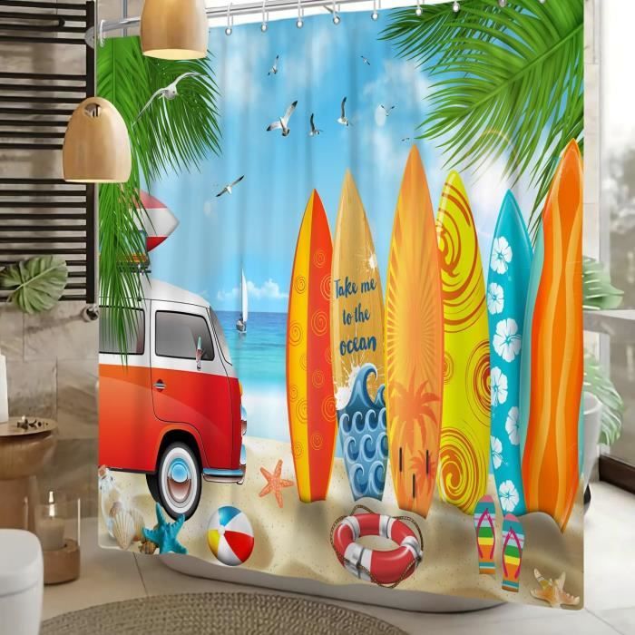 Rideau Occultant Thermiques Rideaux Salon Coquillages de la Plage Bleue