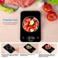 Balance de Cuisine 8kg Digitale avec écran LCD Noir avec éclairage Verre trempée Balance Postale 2 Piles Lithium incluses-3
