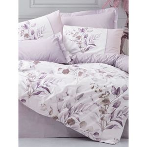 Housse De Couette Brodée Dragées Délices 220x240 Cm - Percale Coton Bio GOTS Matt & Rose Taupe