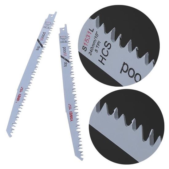 Lpyfgtp Lot de 2 S1531l Sabre Sabre Lames de scie 24,1 cm 240 mm pour la coupe de métal Bois Scie sauteuse Lpyfgtp Lot de 2 S1531l Sabre Sabre Lames de scie 24,1 cm 240 mm pour la coupe de métal Bois Scie sauteuse
