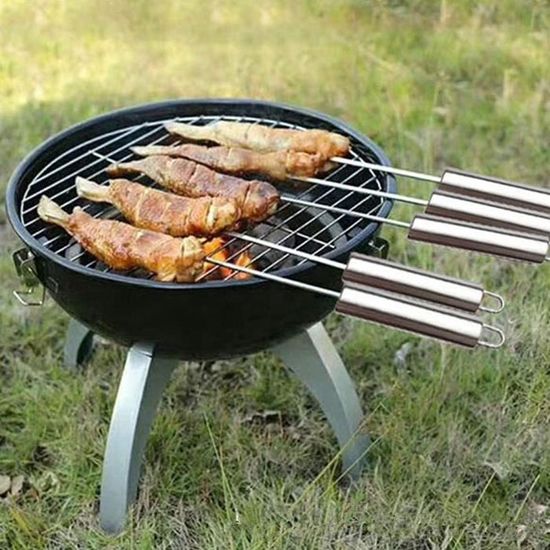 50 Brochettes En Acier Inoxydable Pour Barbecue - 30 Cm - Réutilisables, Robustes, Pour Viandes Et Légumes