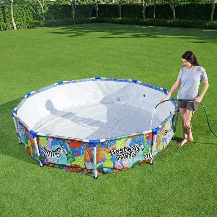 Piscine hors sol - Bestway - Steel Pro - 305x66 cm - Gris - Système ...