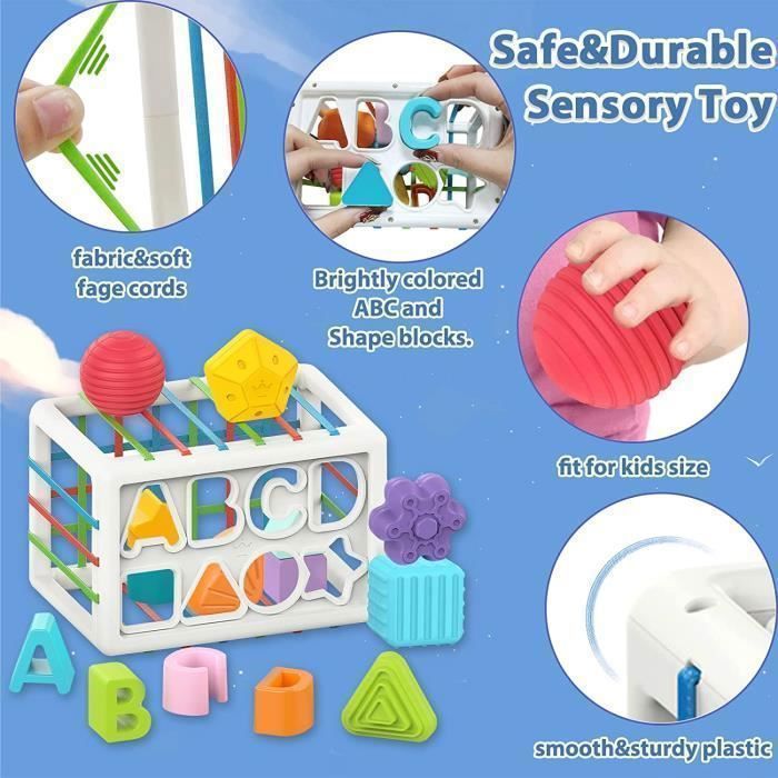 Jeu De Tri De Formes Pour Bébé – Cube Sensoriel En PE – Blocs D'éveil 1-3 Ans – Motricité Fine