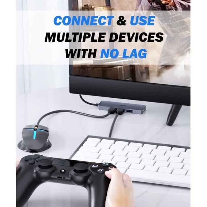 Adaptateur USB C Mâle Vers USB 3.0 Femelle - Vitesse 5 Gbit/s, Support OTG - Pour Ordinateurs Portables, Smartphones - 7