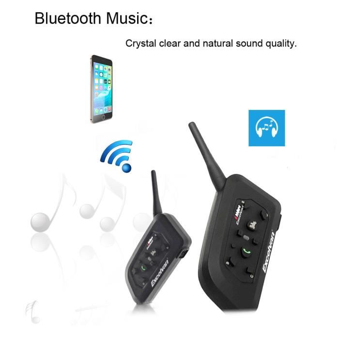 x Excelvan V6-1200 Moto Intercom Oreillette Bluetooth Plug