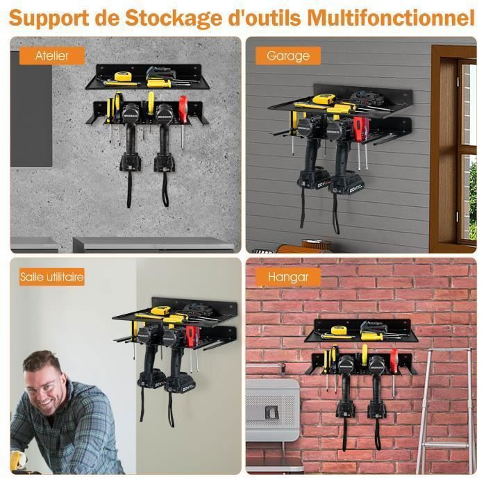 Lot De 5 Crochets Muraux Pour Garage, Rangement Pour Outils électriques