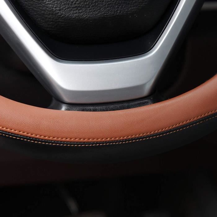 Housse Volant Voiture Cuir Microfibre Orange Patchwork – Antidérapante 37-38 Cm