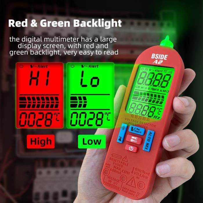 Multimètre numérique intelligent A2 avec écran couleur LCD testeur