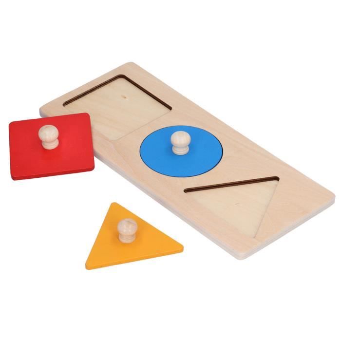 Puzzle en bois de formes géométriques colorées, jeu éducatif d'apprentissage préscolaire pour bébés, jouets pour tout-petits / Puzzles et jeux