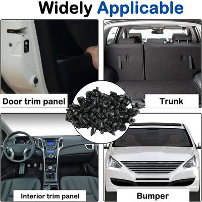 50 Rivets Plastique Pour Voiture Et Moto - Clips De Fixation Universels 6mm - Kit De Réparation Rapide Sans Outils