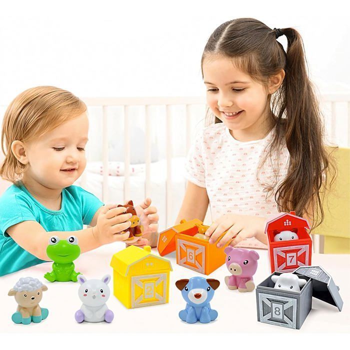 Animaux De Ferme Jouet Pour Enfant 18 Mois 2 3 Ans, Montessori Jouet Bebe La Ferme Des Animaux Jeux Marionnettes A Doigts Jouets A Empiler D Animaux De La Ferme Pour Garcon Fille 18 Mois 2 3 Ans