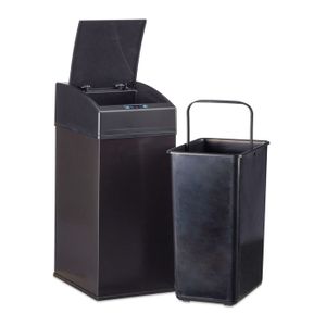 Couvercle Poubelle Cuisine Automatique Design UPPER 60L - Acier Inoxydable