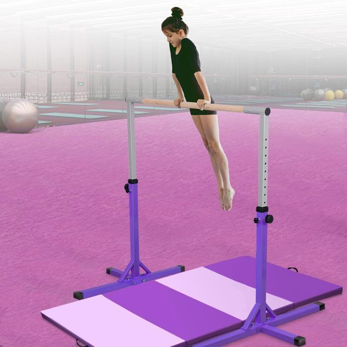 HUDORA Gymnastics Bar Fabian Standard/Pro - Single/double gymnastics bar for children & adults - 4 level height-adjustable gymnastics bar - Sturdy outdoor fitness bar for up to 100kg