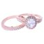 Ensemble D Anneaux Bijoux En Diamant En Or Rose Massif 14k Avec
