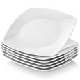 MALACASA Série JULIA, Lot de 6 Assiettes Diner Porcelaine, Service de Table Céramique - 9.5"/23.5*23.5*2cm-0