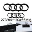 BEQ - 2pcs Insigne logo emblème badge calandre grilles avant 273mm + arrière 193mm noir brillant pour Audi A1 A3 A4 A5 A6 Logo Noir-0