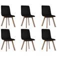 KING'1874Campagne Lot de 6 Chaises de salle à manger Chaises de Salon Design Scandinave - Ensemble de 6 Fauteuil chaises Noir Velour-0