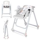 Chaise haute et balancelle bébé enfant - ACELIFE- 6 mois à 36 mois - Dossier inclinable - Hauteur réglable - Pliage compacte - Gris
