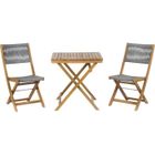 BEAU RIVAGE Ensemble repas BARI en bois d'acacia FSC et corde grise