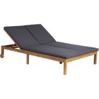 BEAU RIVAGE Bain de soleil double 2 personnes - Coloris : gris clair - En bois d'acacia FSC - BERGAME